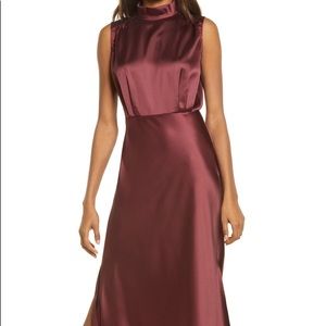 Lulus Classic Elegant Mock Neck Satin Gown